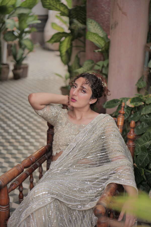 IVORY BRIDAL SAREE