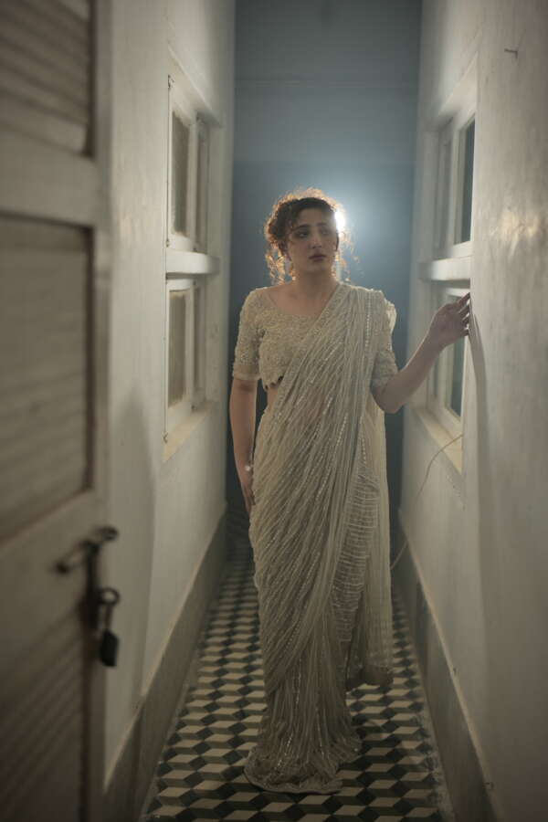 IVORY BRIDAL SAREE