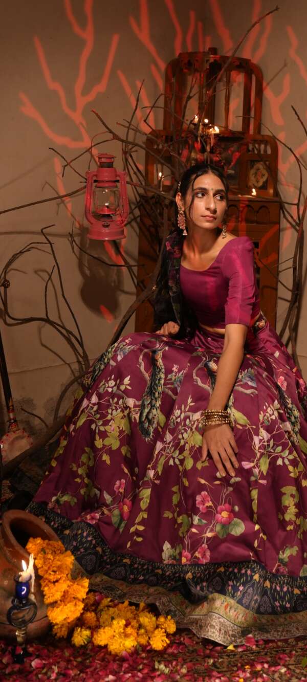 Mor K Pankh – Purple Lehenga - Image 4